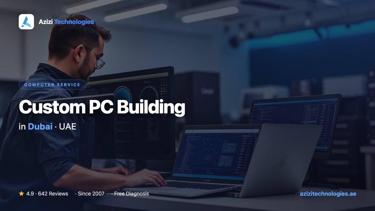 Custom PC Building in Dubai - Computer specialist at Azizi Technologies, 4.9★ rated