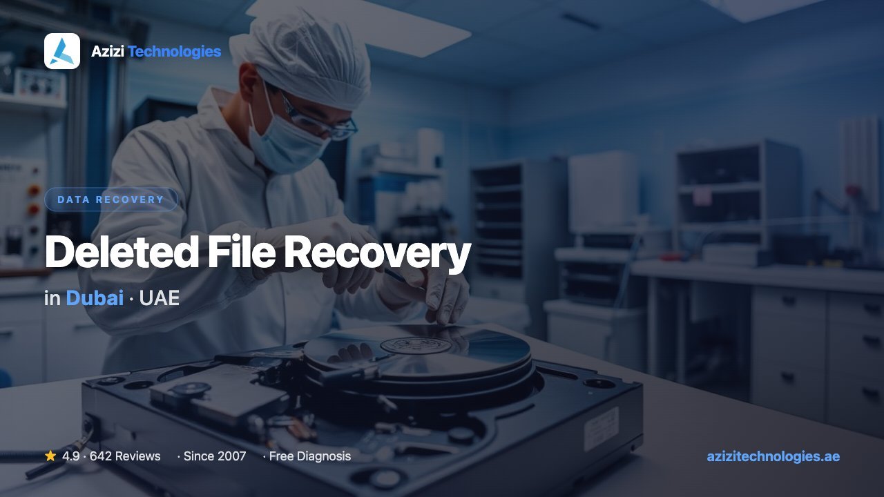 Deleted File Recovery in Dubai - Data Recovery specialist at Azizi Technologies, 4.9★ rated