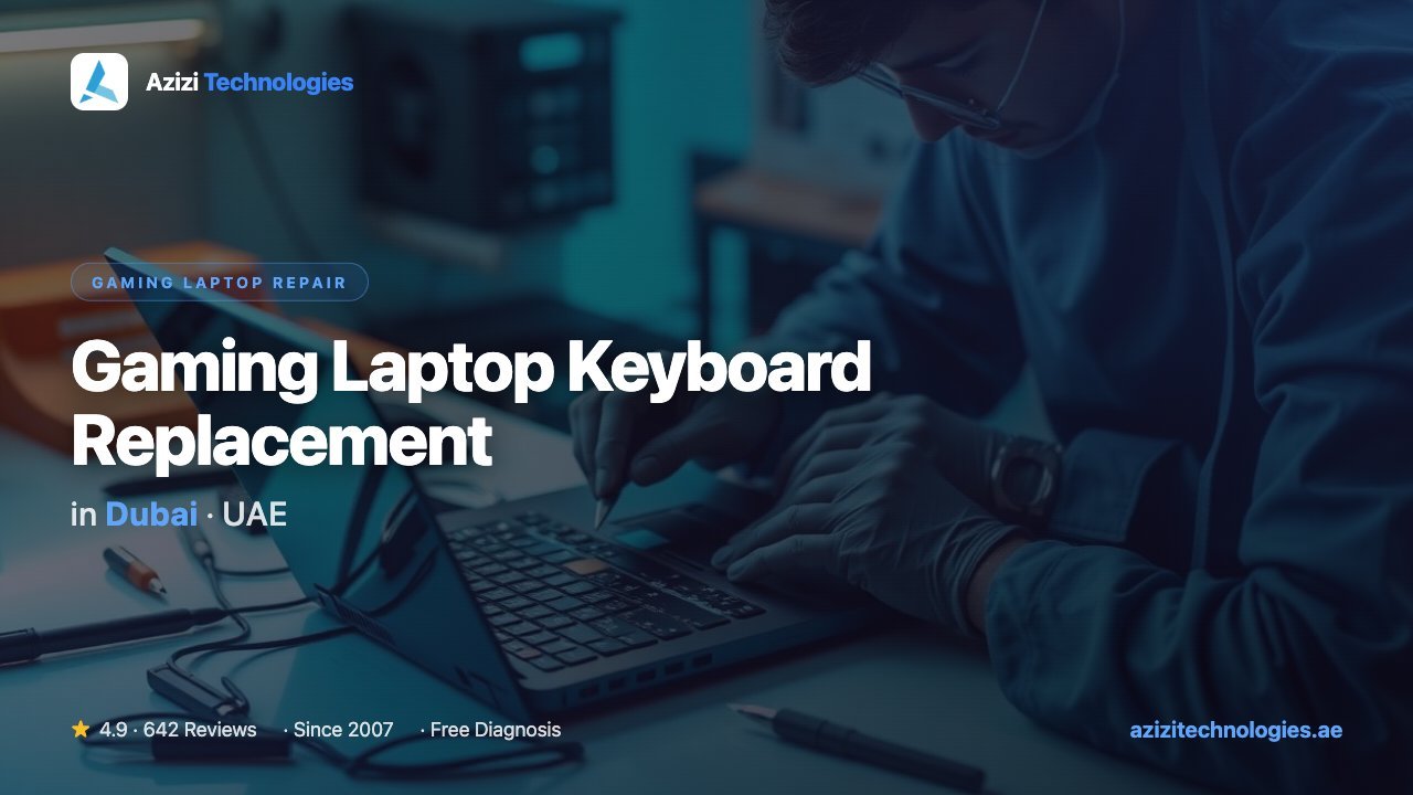 Gaming Laptop Keyboard Replacement in Dubai - Gaming Laptop Repair specialist at Azizi Technologies, 4.9★ rated