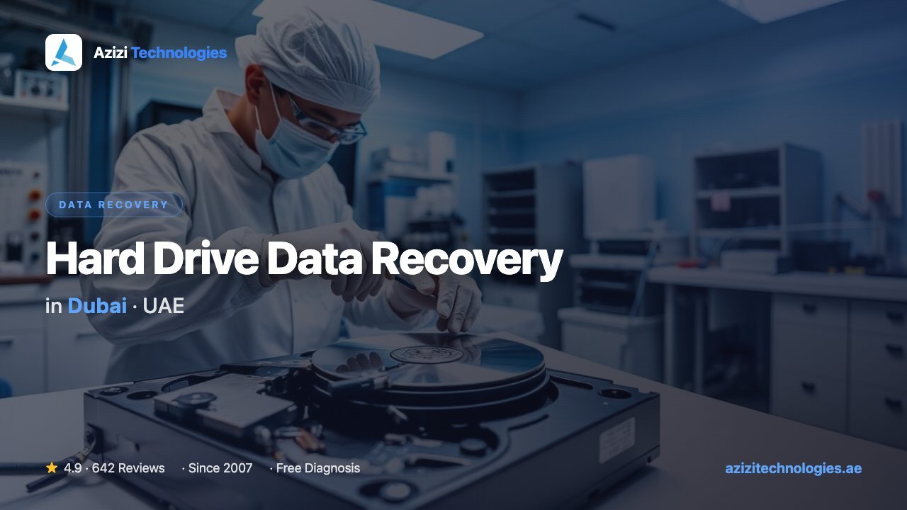 Hard Drive Data Recovery in Dubai - Data Recovery specialist at Azizi Technologies, 4.9★ rated