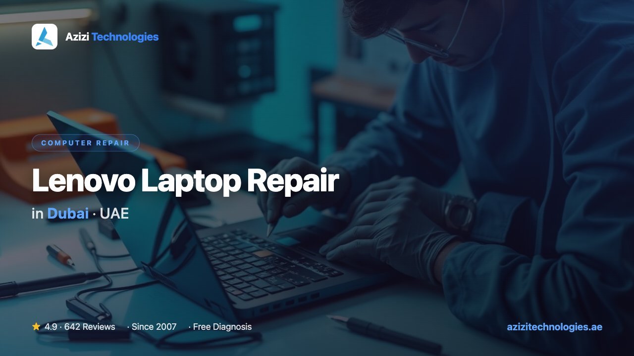 Lenovo Laptop Repair in Dubai - Computer Repair specialist at Azizi Technologies, 4.9★ rated