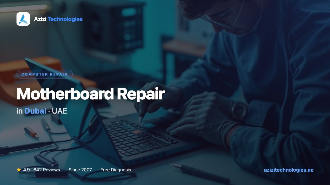 Motherboard Repair in Dubai - Computer Repair specialist at Azizi Technologies, 4.9★ rated
