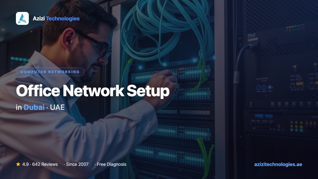 Office Network Setup in Dubai - Computer Networking specialist at Azizi Technologies, 4.9★ rated