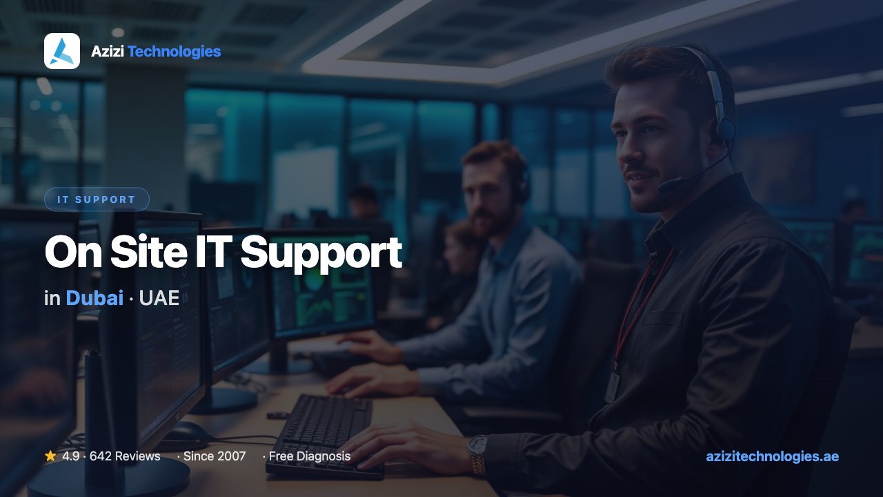 On Site IT Support in Dubai - IT Support specialist at Azizi Technologies, 4.9★ rated