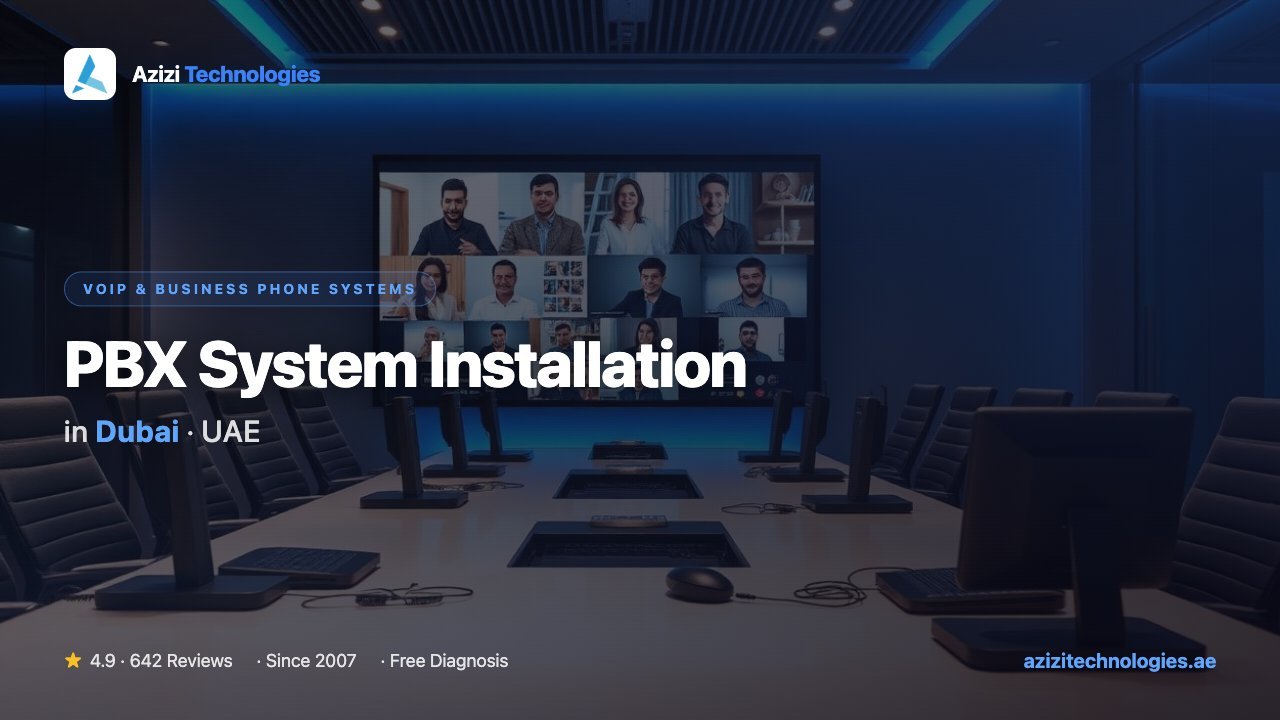 PBX System Installation in Dubai - VoIP & Business Phone Systems specialist at Azizi Technologies, 4.9★ rated
