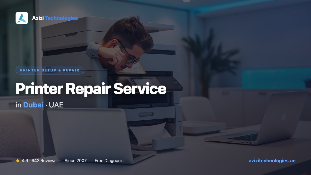 Printer Repair Service in Dubai - Printer Setup & Repair specialist at Azizi Technologies, 4.9★ rated