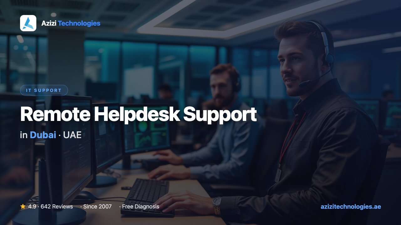 Remote Helpdesk Support in Dubai - IT Support specialist at Azizi Technologies, 4.9★ rated Remote Helpdesk Support in Dubai - IT Support specialist at Azizi Technologies, 4.9★ rated