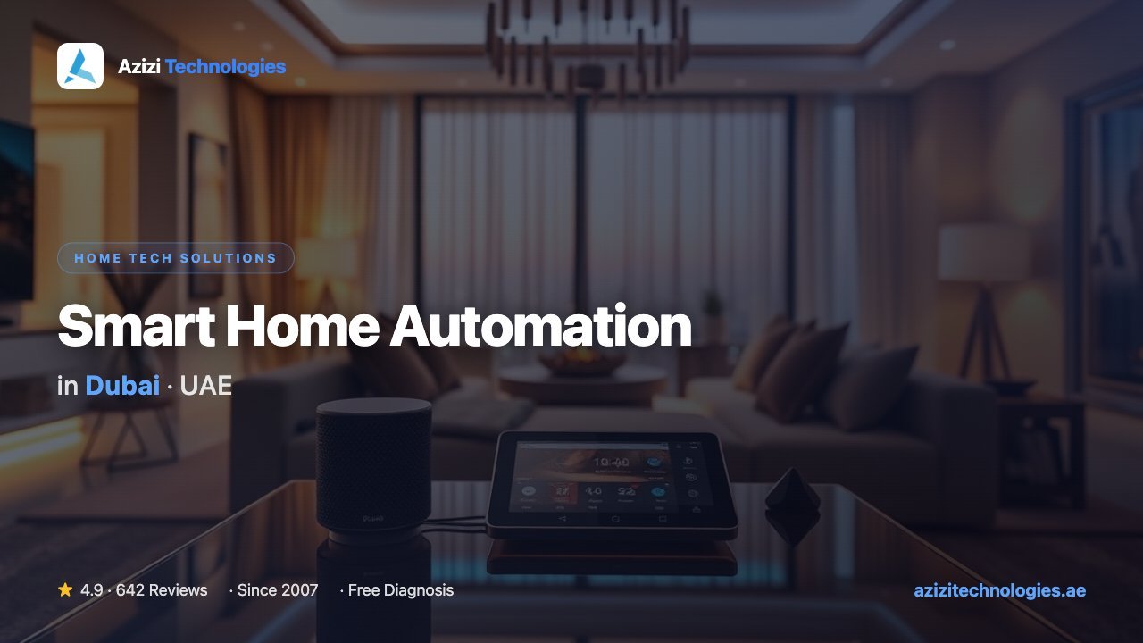 Smart Home Automation in Dubai - Home Tech Solutions specialist at Azizi Technologies, 4.9★ rated