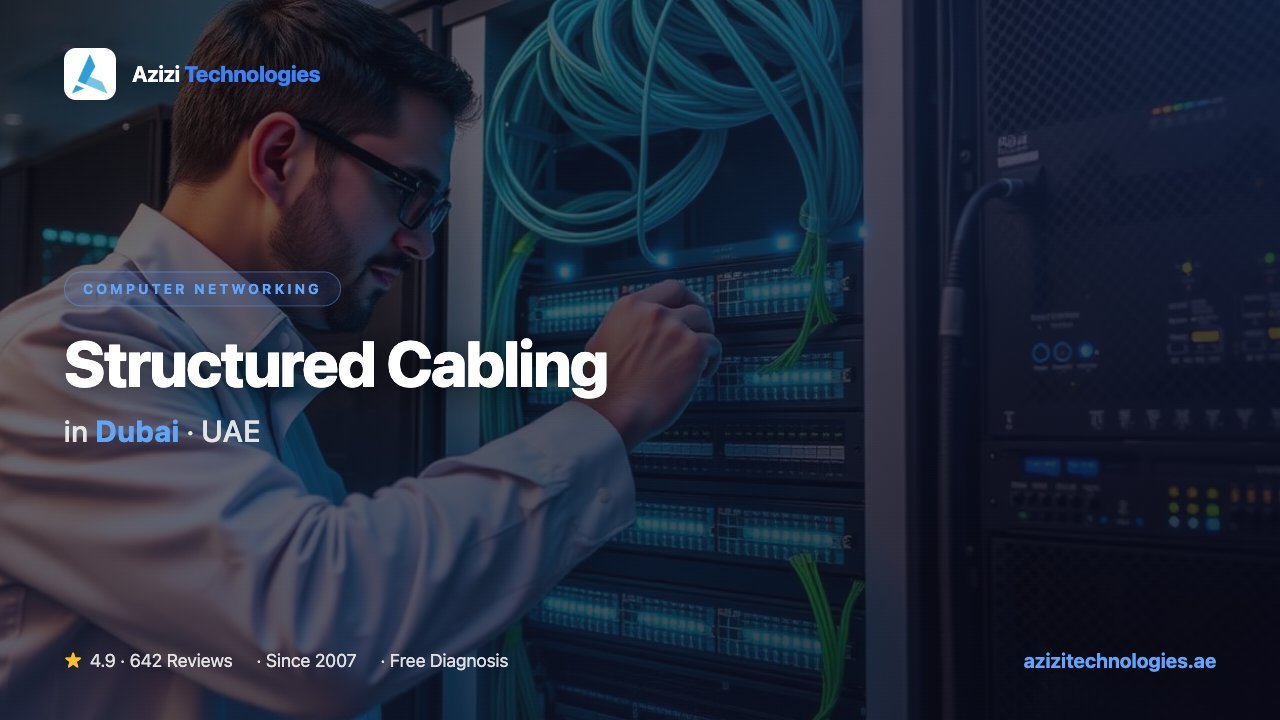 Structured Cabling in Dubai - Computer Networking specialist at Azizi Technologies, 4.9★ rated