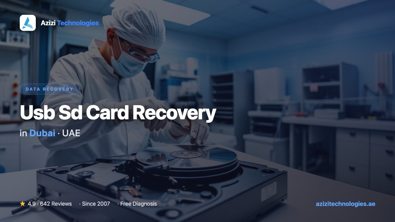 Usb Sd Card Recovery in Dubai - Data Recovery specialist at Azizi Technologies, 4.9★ rated