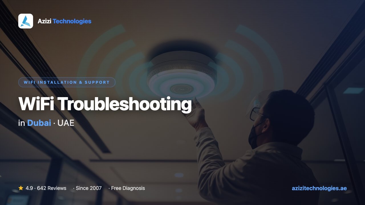WiFi Troubleshooting in Dubai - WiFi Installation & Support specialist at Azizi Technologies, 4.9★ rated
