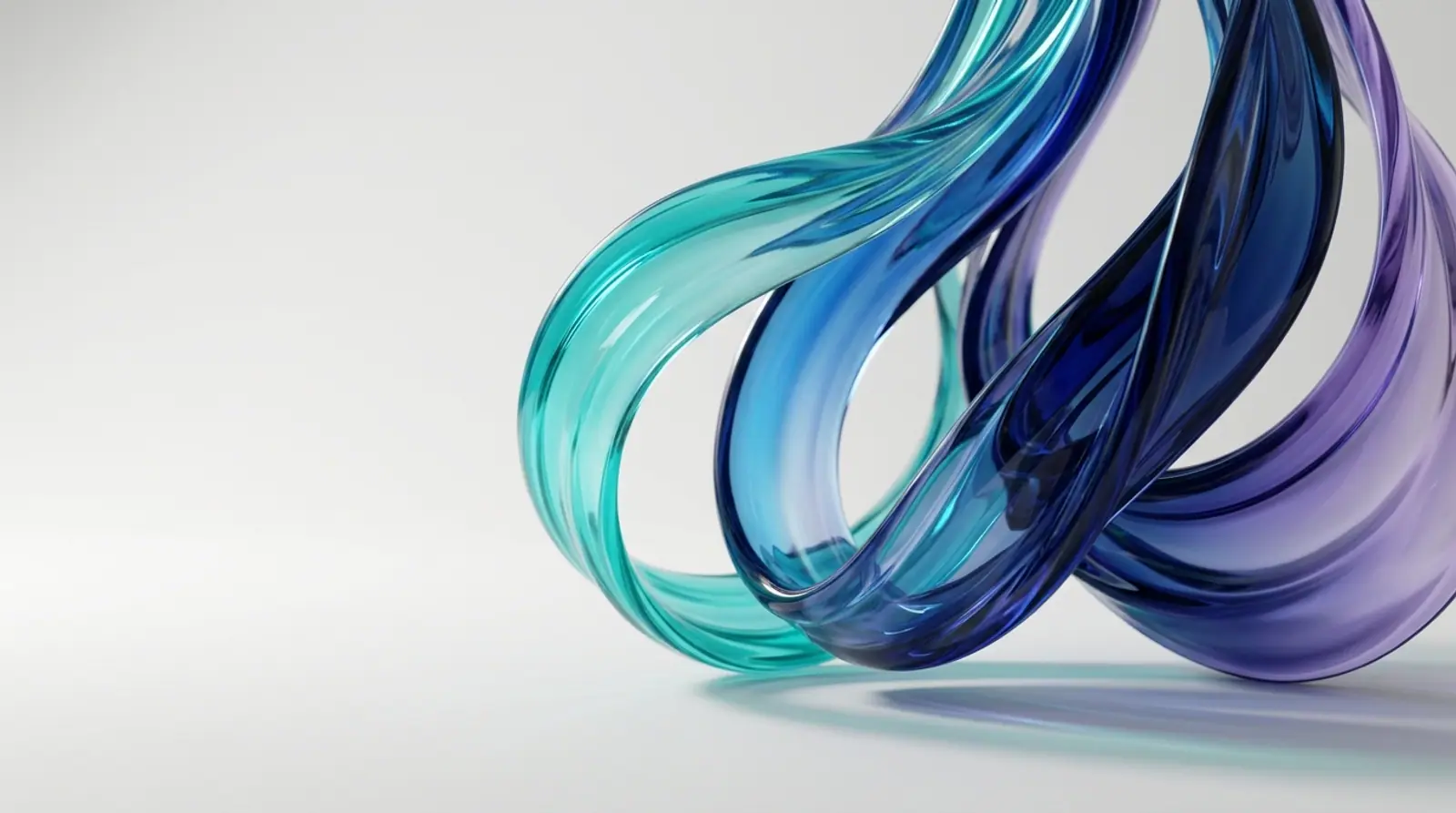 Blue glass artwork behind the page title
