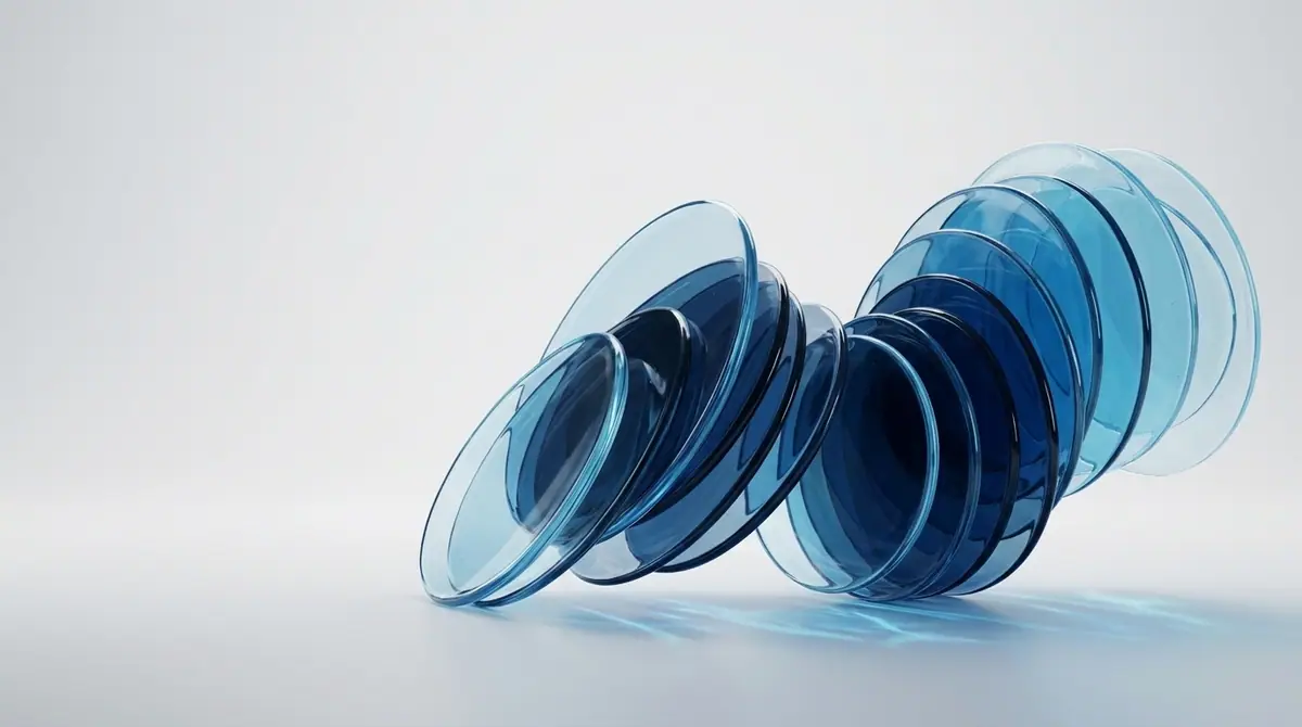 Blue glass artwork