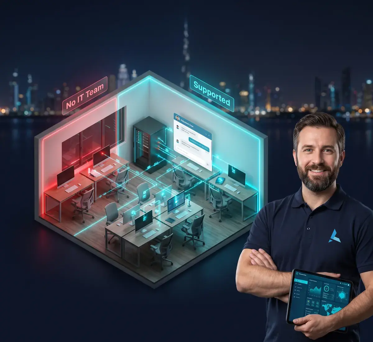 IT Support for Small Business in Dubai - IT Support specialist at Azizi Technologies, 4.9★ rated