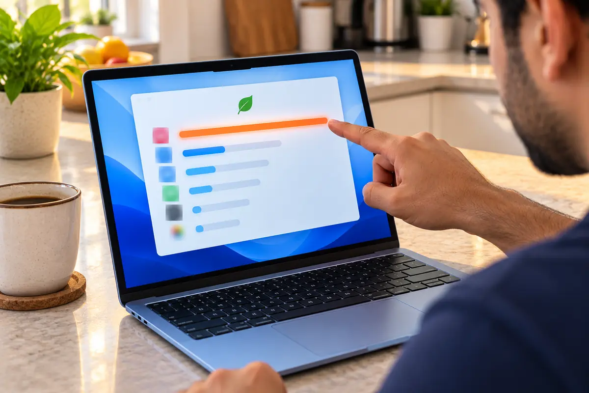 Checking which app drains a new MacBook Air M4 battery in the energy view