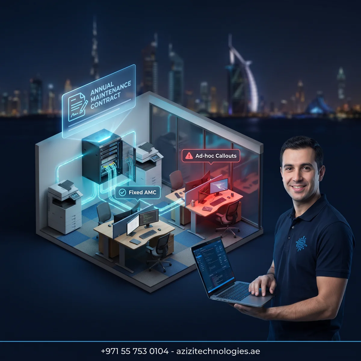 IT AMC Cost in Dubai - IT Support specialist at Azizi Technologies, 4.9★ rated IT AMC Cost in Dubai - IT Support specialist at Azizi Technologies, 4.9★ rated