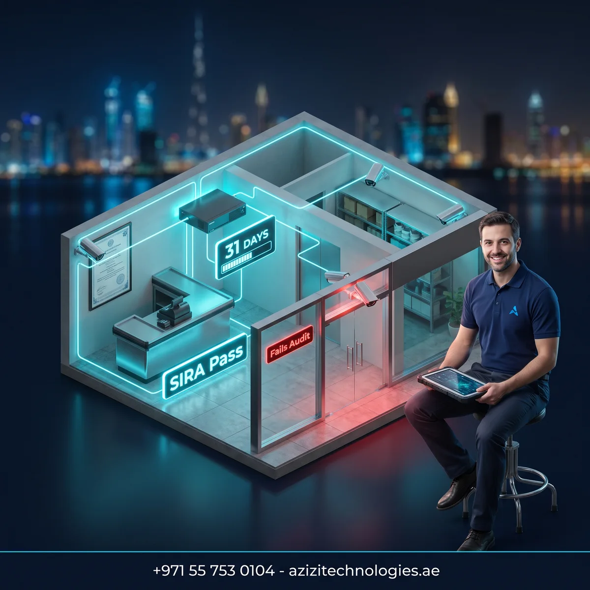SIRA-Approved CCTV in Dubai - Security System Installation specialist at Azizi Technologies, 4.9★ rated SIRA-Approved CCTV in Dubai - Security System Installation specialist at Azizi Technologies, 4.9★ rated