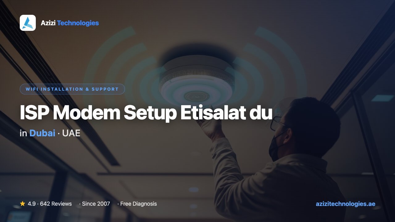 ISP Modem Setup Etisalat du in Dubai - WiFi Installation & Support specialist at Azizi Technologies, 4.9★ rated ISP Modem Setup Etisalat du in Dubai - WiFi Installation & Support specialist at Azizi Technologies, 4.9★ rated