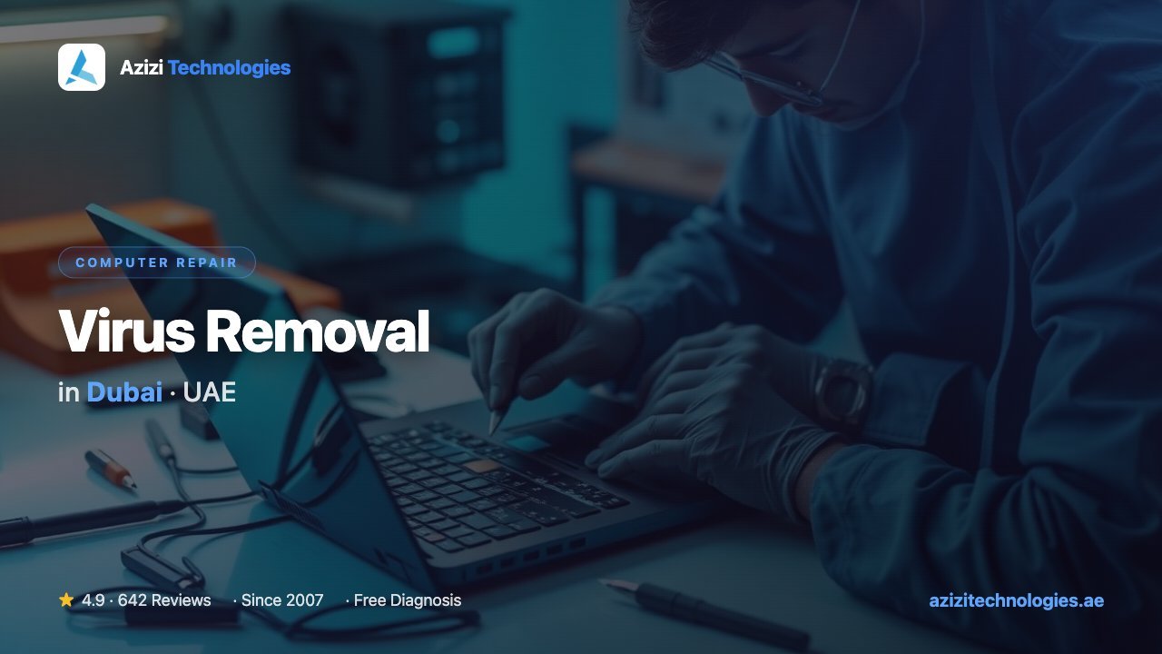 Virus Removal in Dubai - Computer Repair specialist at Azizi Technologies, 4.9★ rated Virus Removal in Dubai - Computer Repair specialist at Azizi Technologies, 4.9★ rated