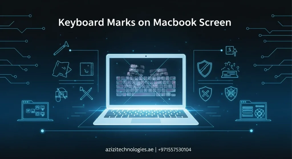 keyboard marks on macbook screen