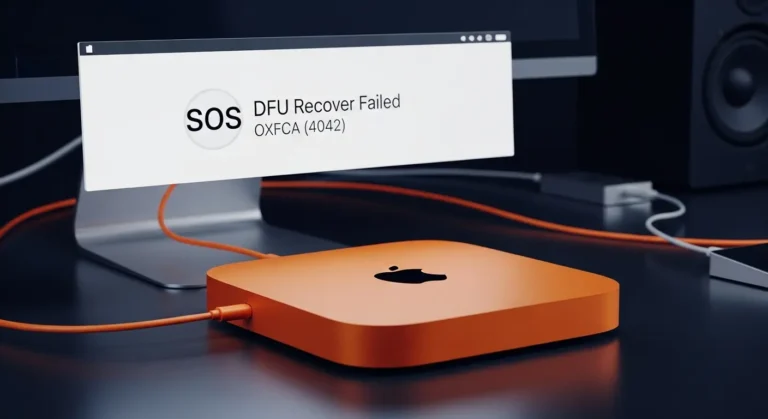 Mac Mini M4 Orange SOS DFU Recover Failed OXFCA (4042)